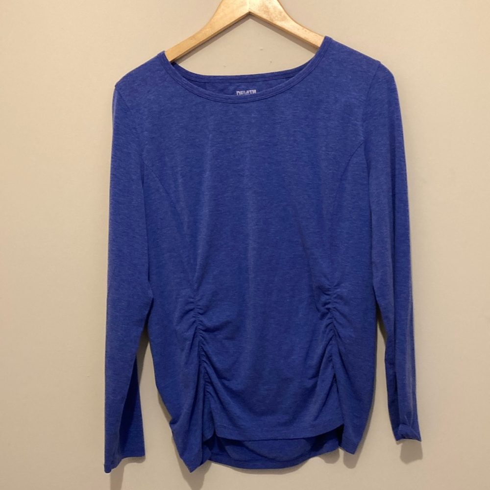 Blue Duluth Trading Co  Women's Top Sz L heathered blue